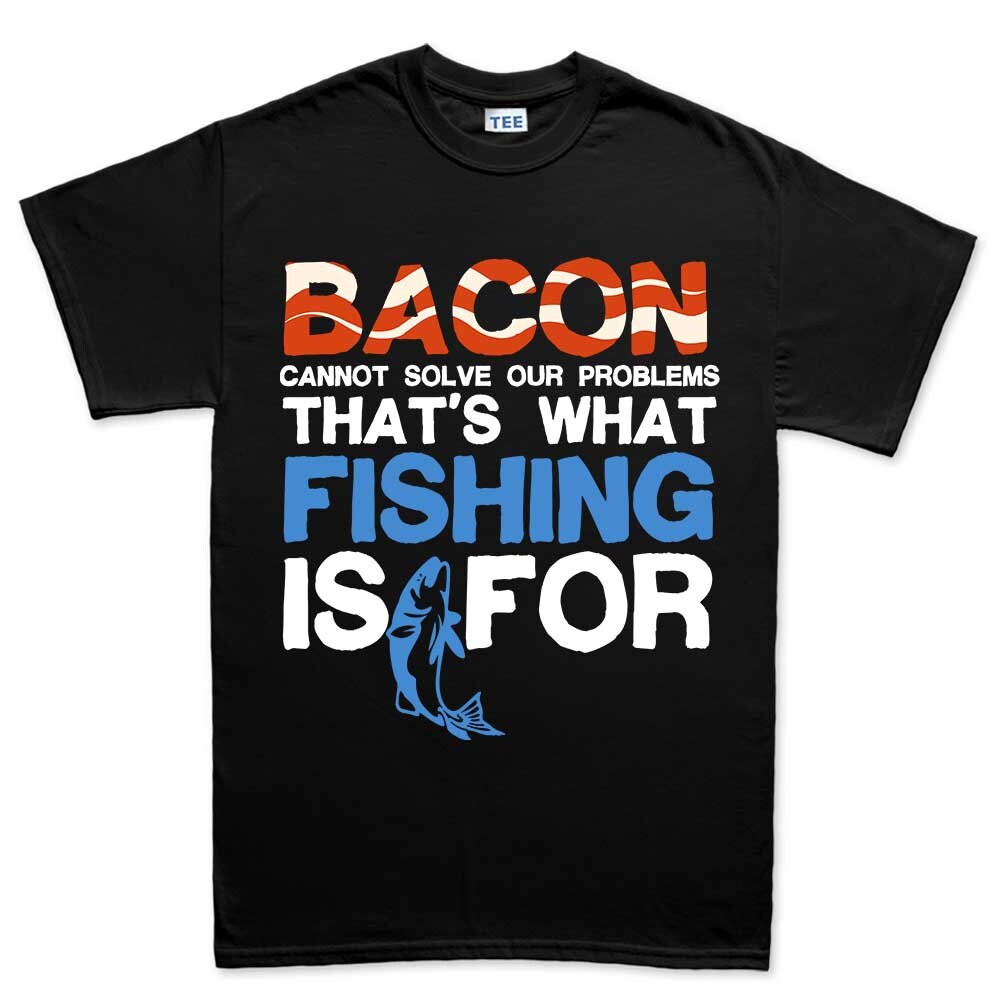 Mens Bacon Fishing Bait Running Carp Worms T shirt (Tee)