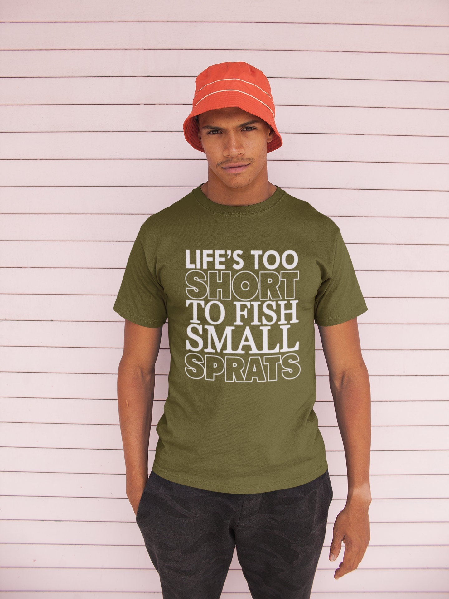 Mens Sprats Fishing Fisherman Bait T shirt (Tee)