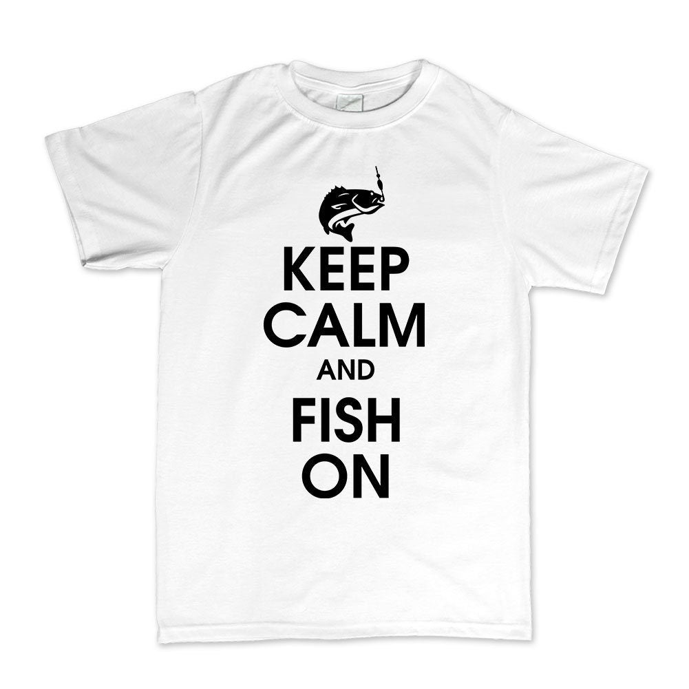 Keep Calm and Fish On Fishing Rod Line Bass Fishing T-shirt