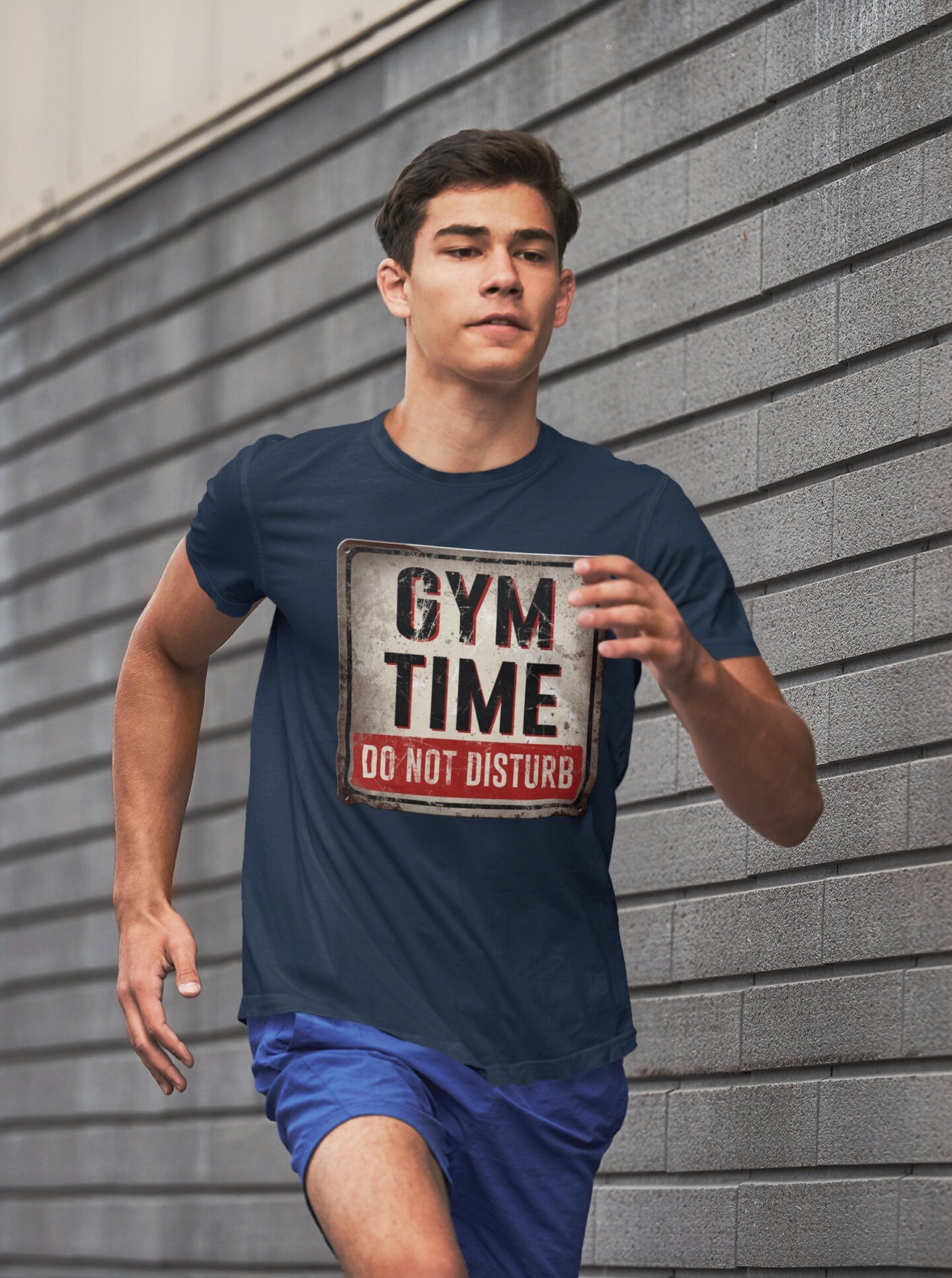 Gym Time Do Not Disturb Fitness Funny T Shirts for Men - Comfortable Novelty Gifts - Crazy Gym Graphic Tees - Workout Apparel