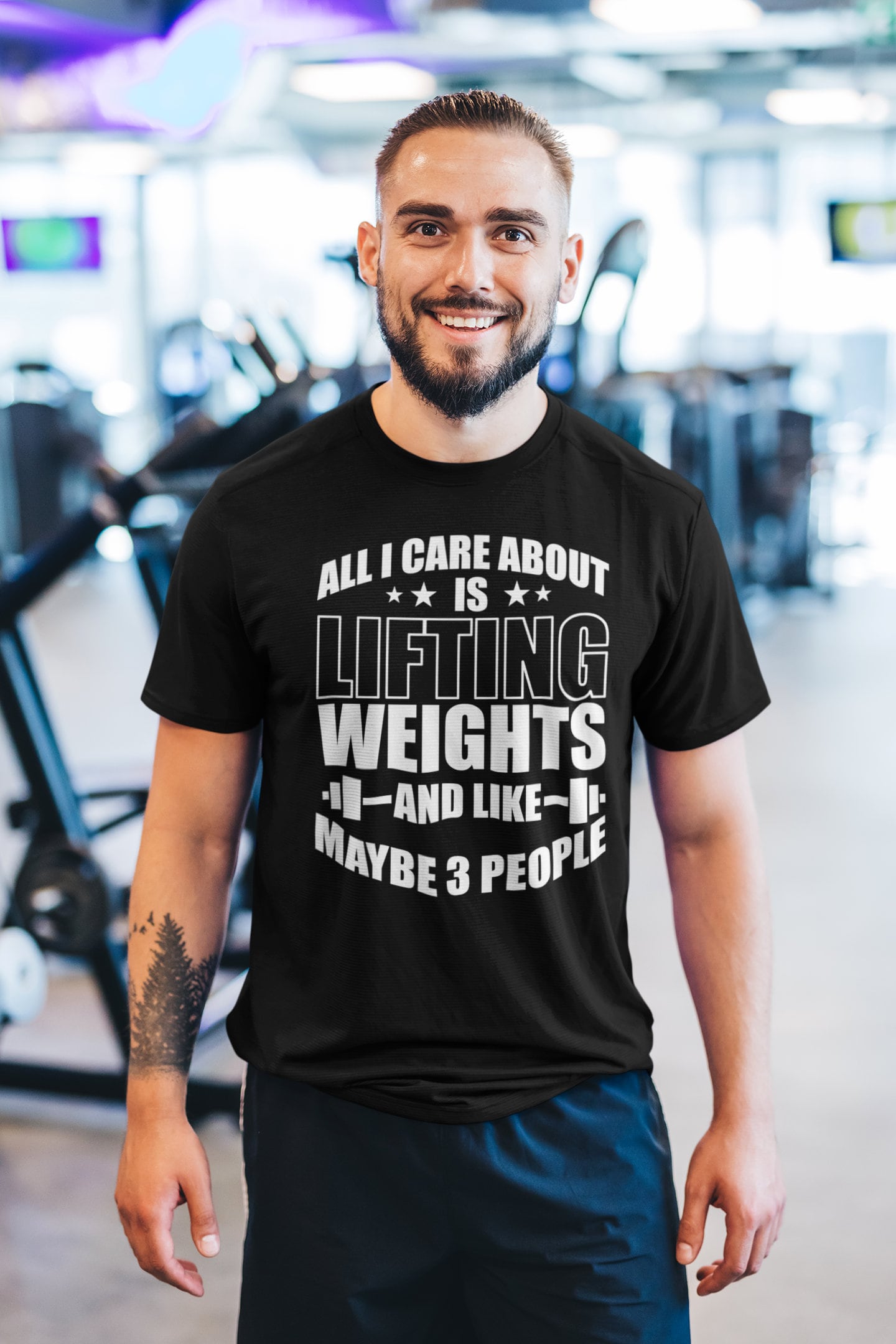 All I Care About Lifting Weights Fitness Funny T Shirts for Men - Comfortable Gifts - Crazy Gym Tees - Workout Apparel