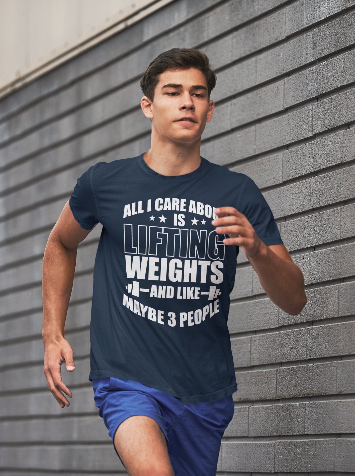 All I Care About Lifting Weights Fitness Funny T Shirts for Men - Comfortable Gifts - Crazy Gym Tees - Workout Apparel