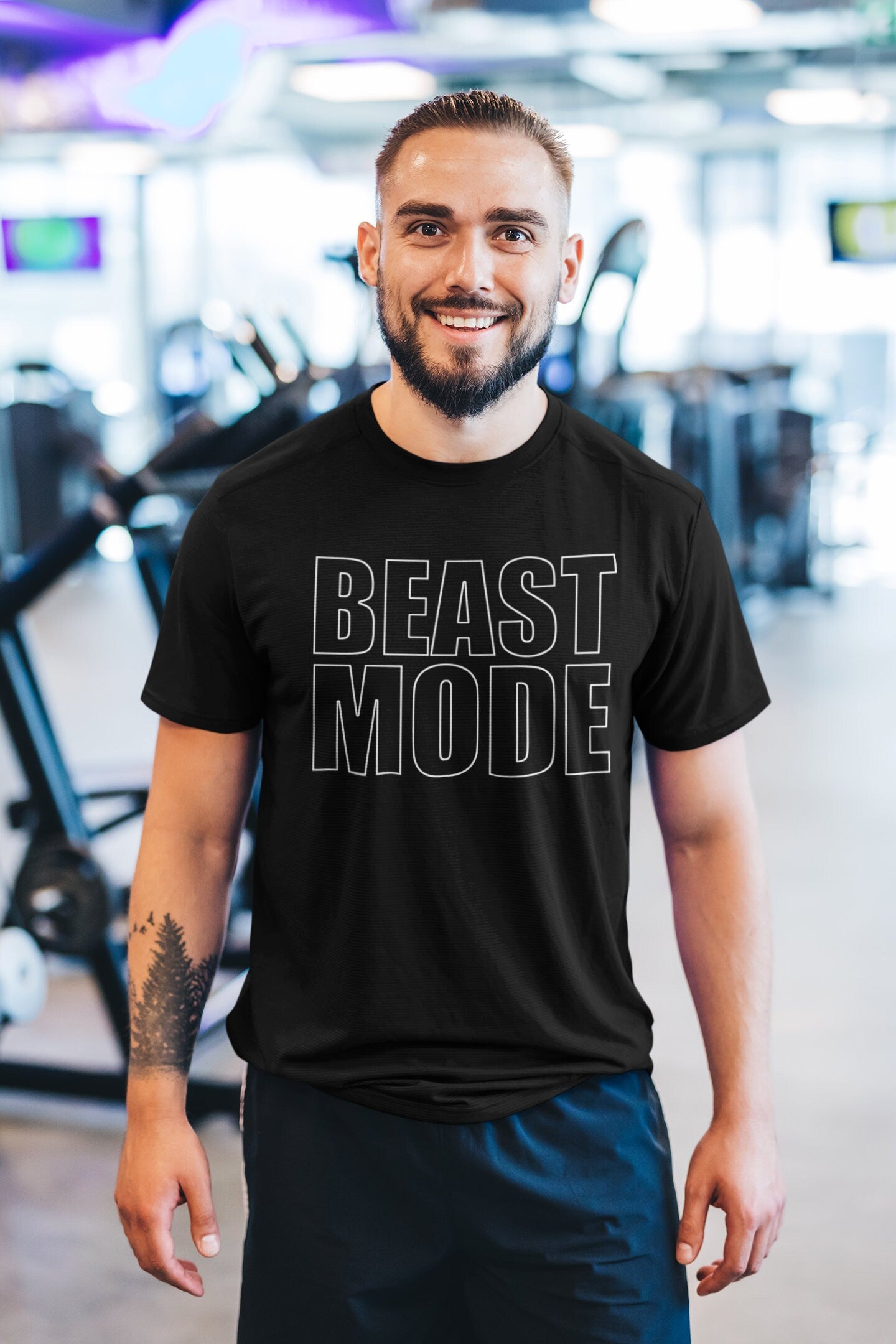 Beast Mode Fitness Graphic Tees for Men - Novelty Gym Shirt - Workout Gym Graphic T Shirt - Motivational Gifts, Gym Lovers