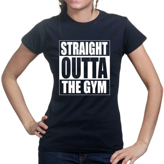 Straight Outta Gym Fitness Tee for Women - Novelty Gym Shirt - Workout Gym Graphic T Shirts - Motivational Gifts, Gym Lovers