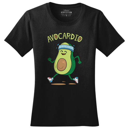 Avocardio Fitness Funny T Shirts for Women - Comfortable Novelty Gifts - Crazy Gym Graphic Tees - Ladies Fun Workout Apparel