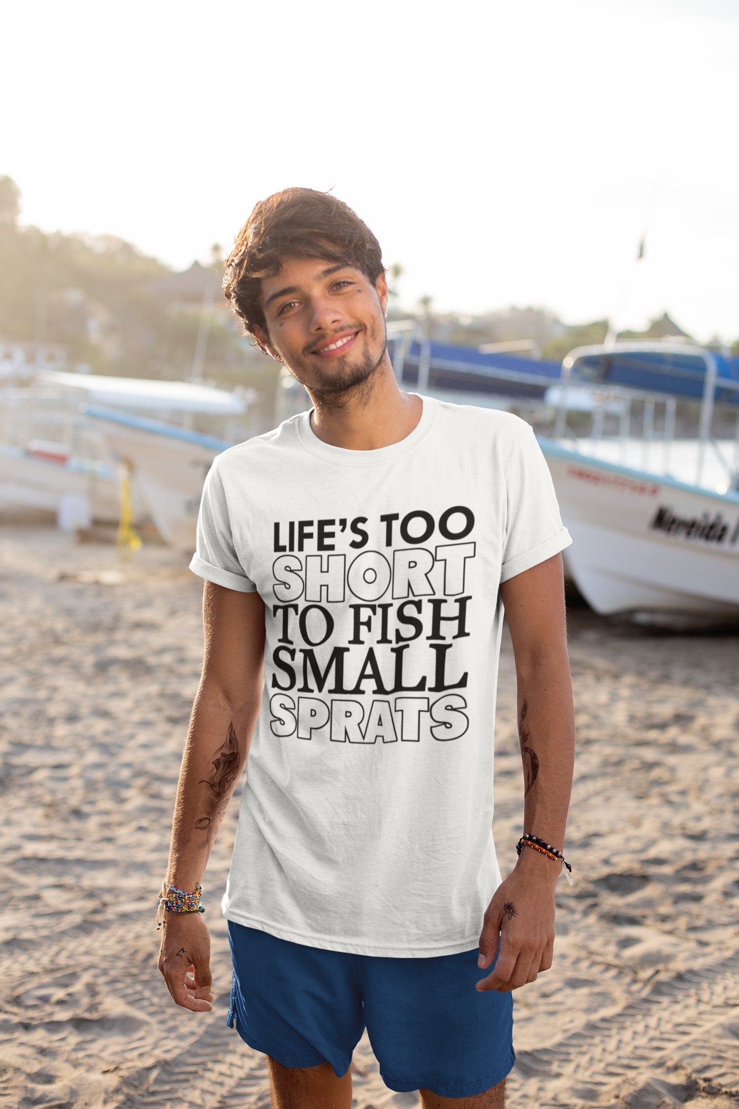 Mens Sprats Fishing Fisherman Bait T shirt (Tee)