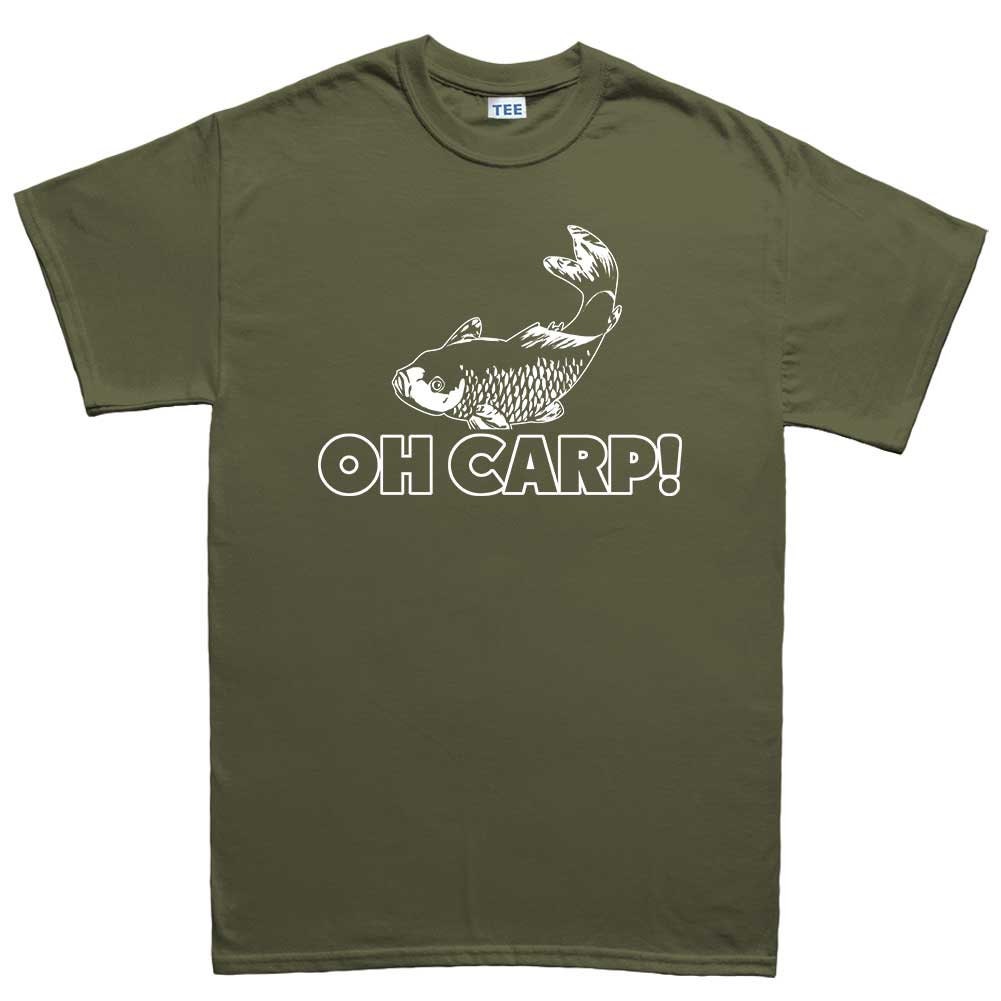 Mens Oh Cr*p Carp Funny Fishing Reel Bait T shirt (Tee)