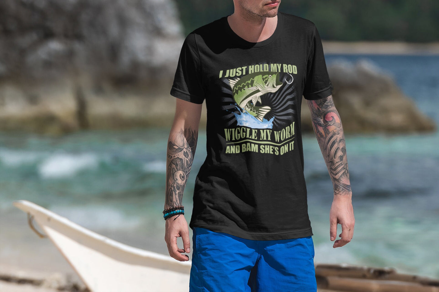 Funny Fishing T shirt, Dad Fishing Gifts, Mens Fishing Shirt, Funny Gift for Him, Funny Dad Shirt, Lake Life Shirt, I Hold My Rod T-shirt