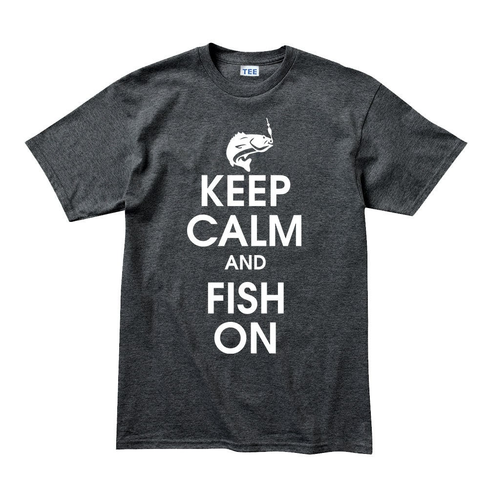 Keep Calm and Fish On Fishing Rod Line Bass Fishing T-shirt