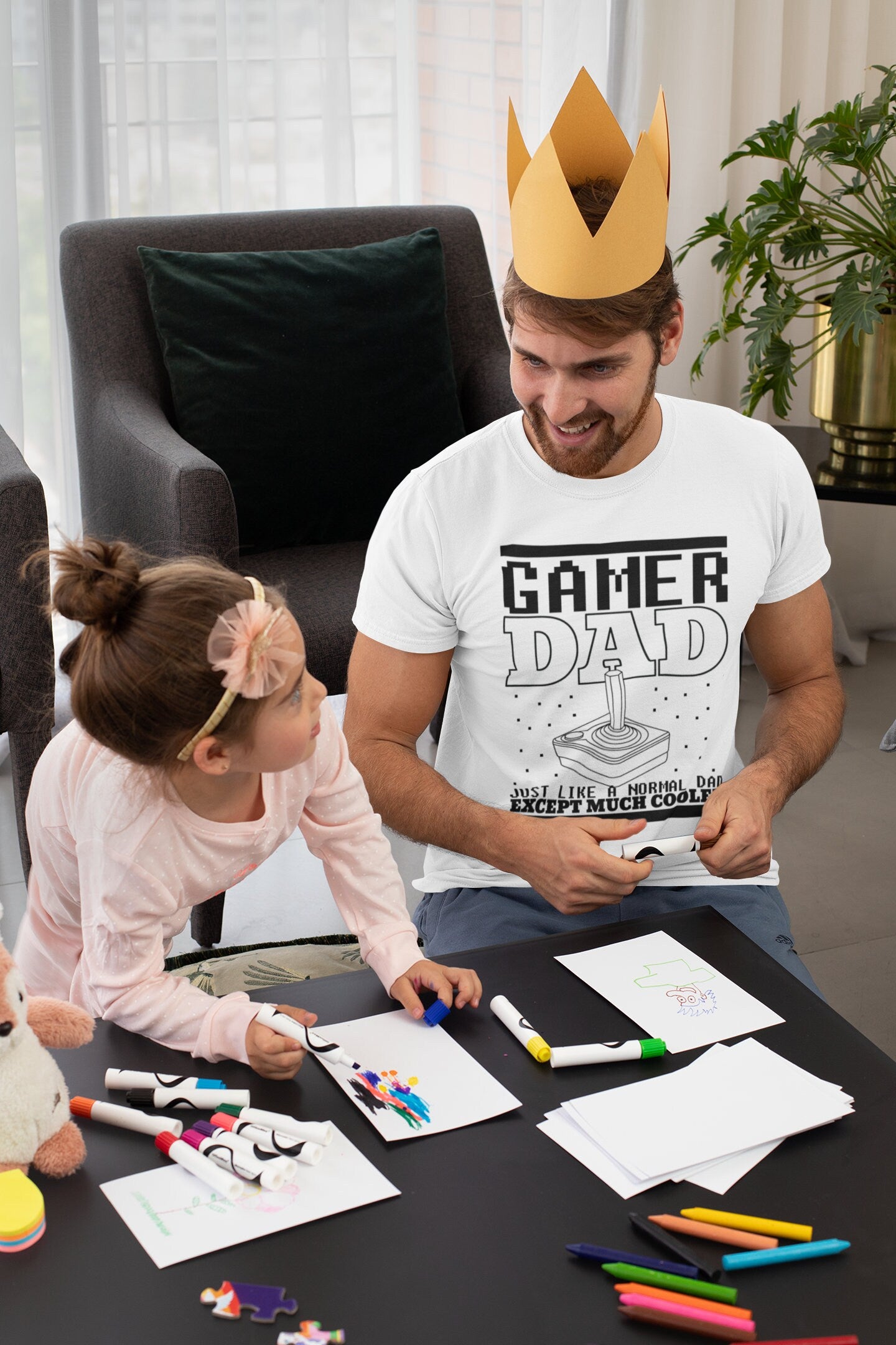 Gift for Him, Gifts for Dad Gamer Shirt, New Dad Birthday Gift, First Time Dad Gift, Dad and Son Funny T-Shirt Gift, Retro Gamer Dad T-shirt