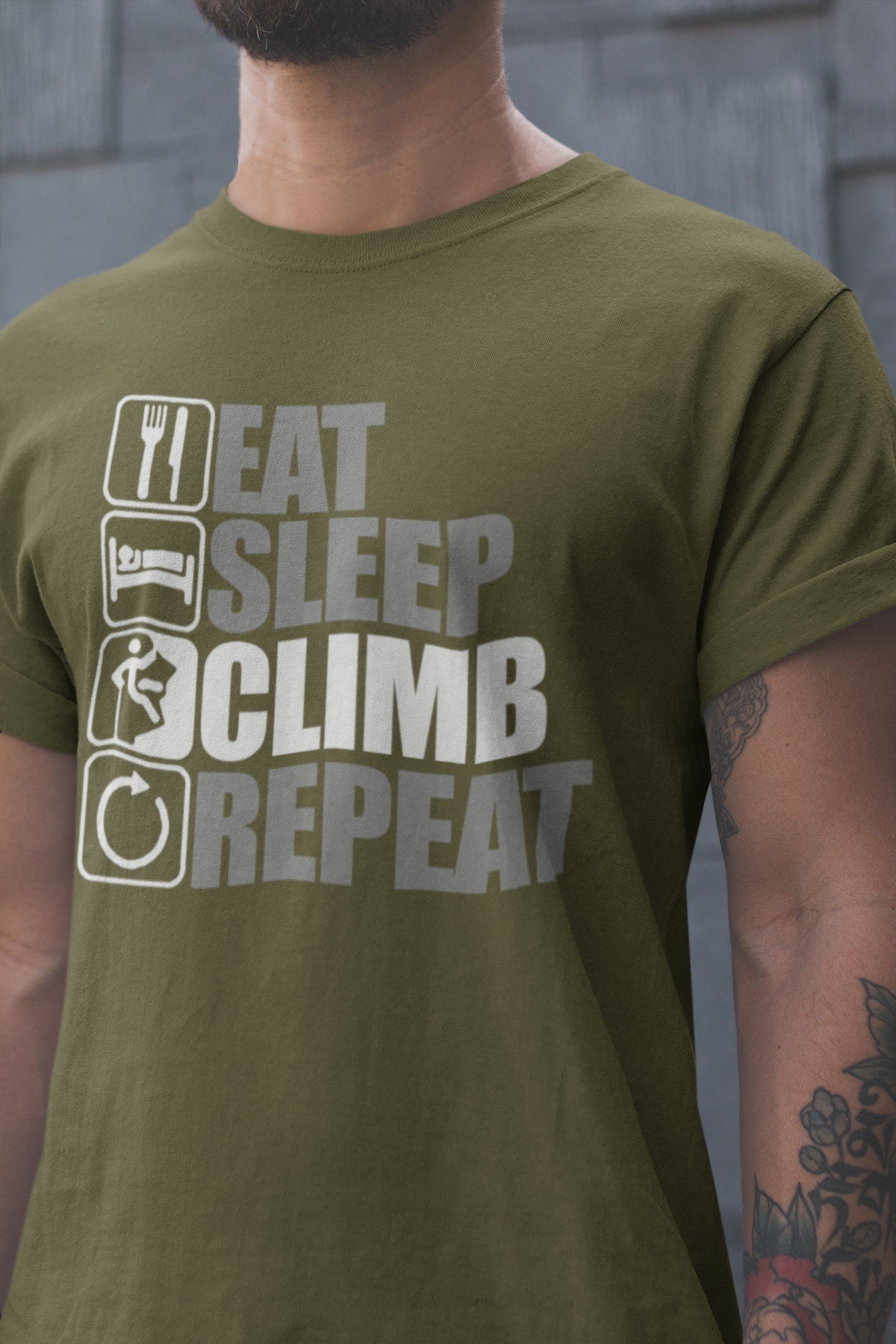 Rock Climbing Mens T-shirt, Rock Climbing Gift Shirt, Funny Shirt Adventure Gift Idea, Climber Lover Gift, Eat Sleep Climber Shirt