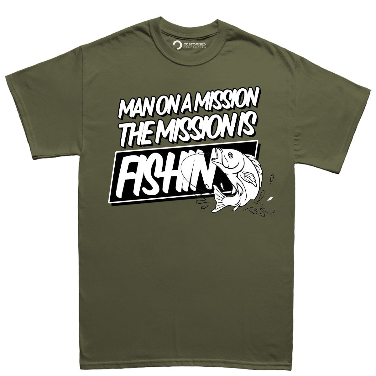 Fishing Men T-Shirt, Funny Fishing Gift Shirt, Fishing Dad Shirt, Grandpa Fishing Gift, Fathers Day Fishing Shirt, Man On A Mission Shirt