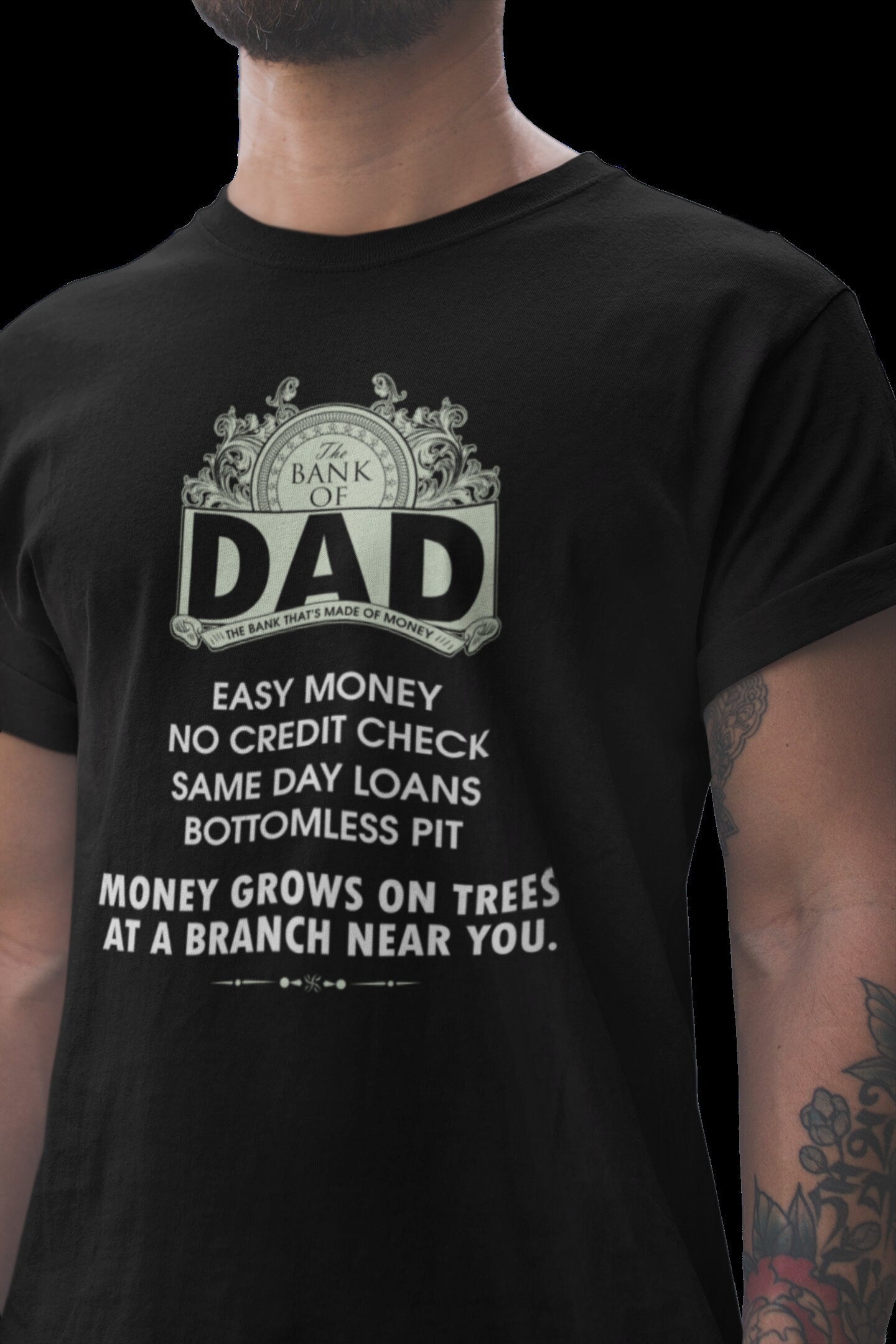 Fathers Day T-shirt, Father's Day Gifts, Funny Dad Shirt for Mens, First Fathers Day T-Shirt, Dad Holiday Gift Shirt, The Bank of Dad Shirt