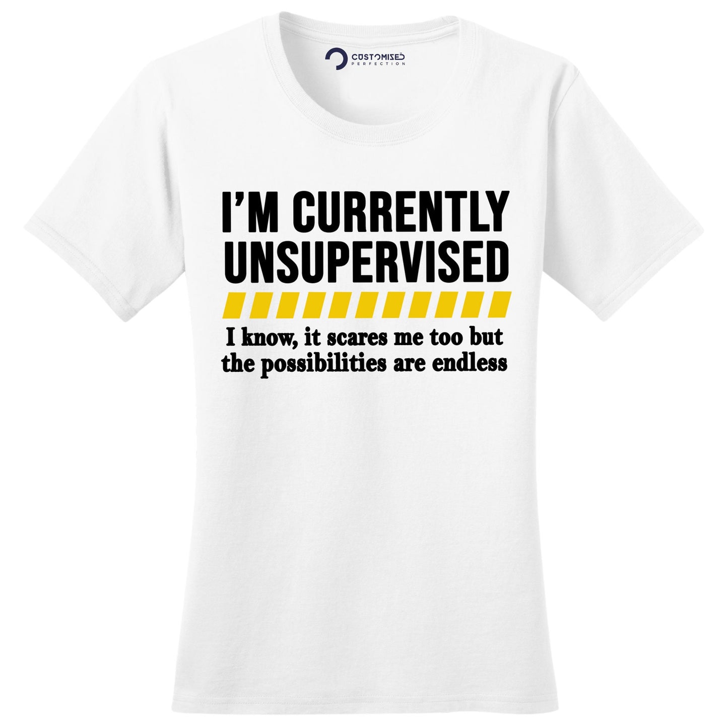 Funny T-shirt, Funny Womens Shirt, Funny Saying Shirt, Funny Mom Shirt, Sarcastic Shirt, Sassy Shirt, Currently Unsupervised Ladies Shirt