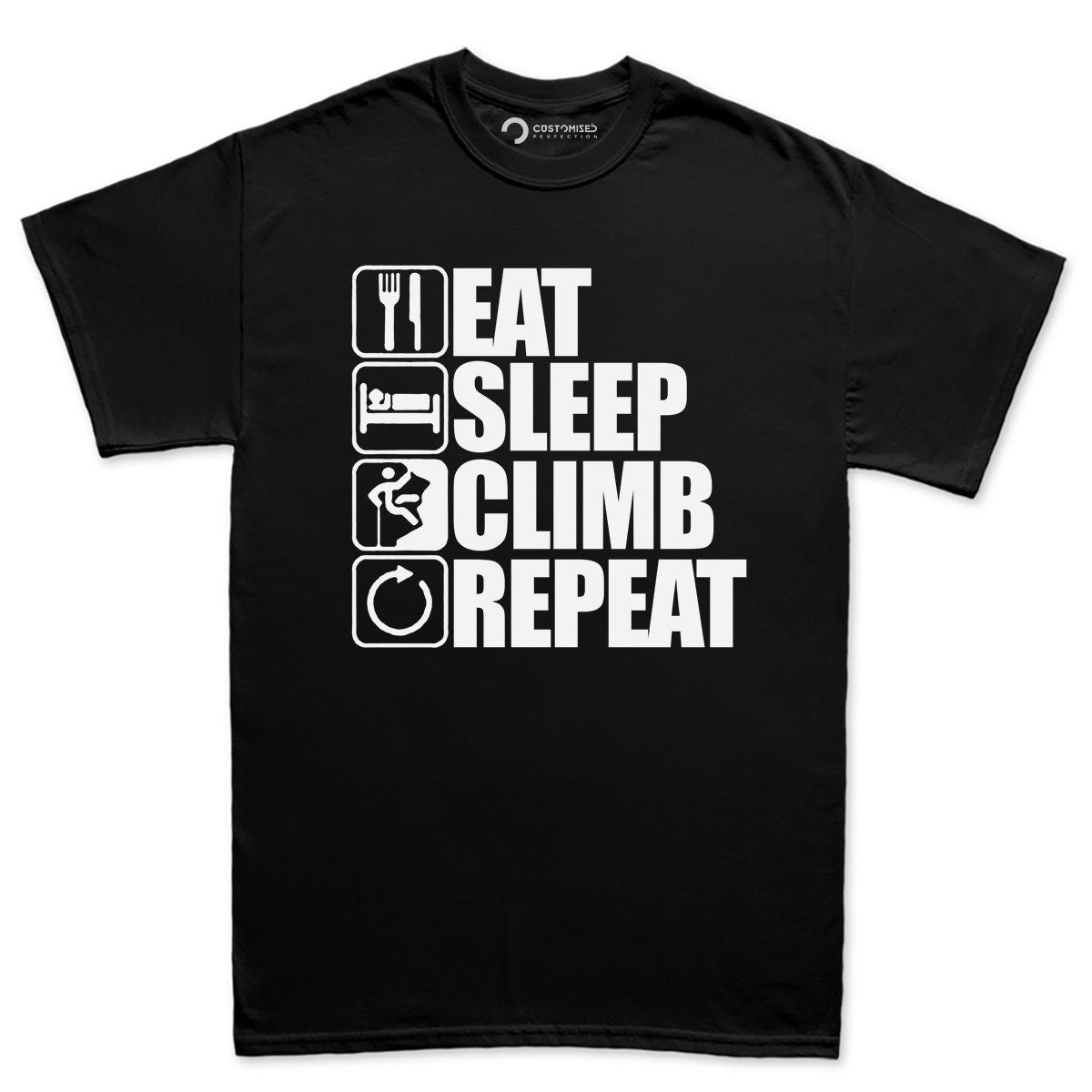 Rock Climbing Mens T-shirt, Rock Climbing Gift Shirt, Funny Shirt Adventure Gift Idea, Climber Lover Gift, Eat Sleep Climber Shirt