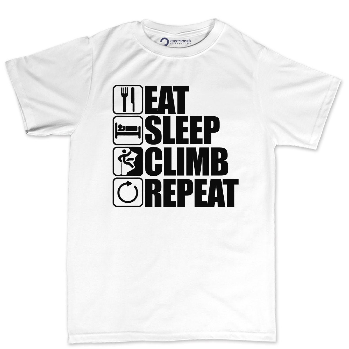 Rock Climbing Mens T-shirt, Rock Climbing Gift Shirt, Funny Shirt Adventure Gift Idea, Climber Lover Gift, Eat Sleep Climber Shirt