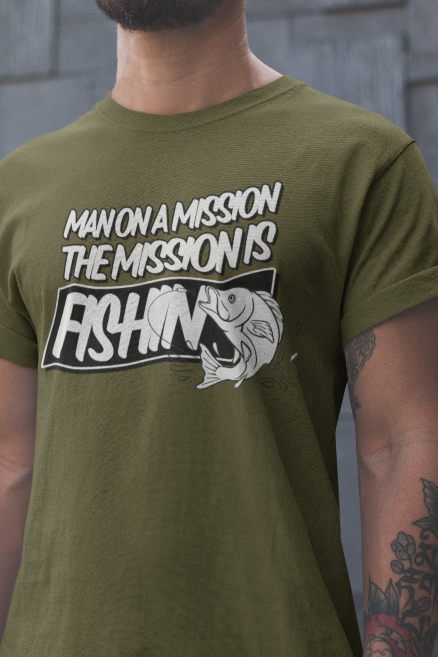 Fishing Men T-Shirt, Funny Fishing Gift Shirt, Fishing Dad Shirt, Grandpa Fishing Gift, Fathers Day Fishing Shirt, Man On A Mission Shirt