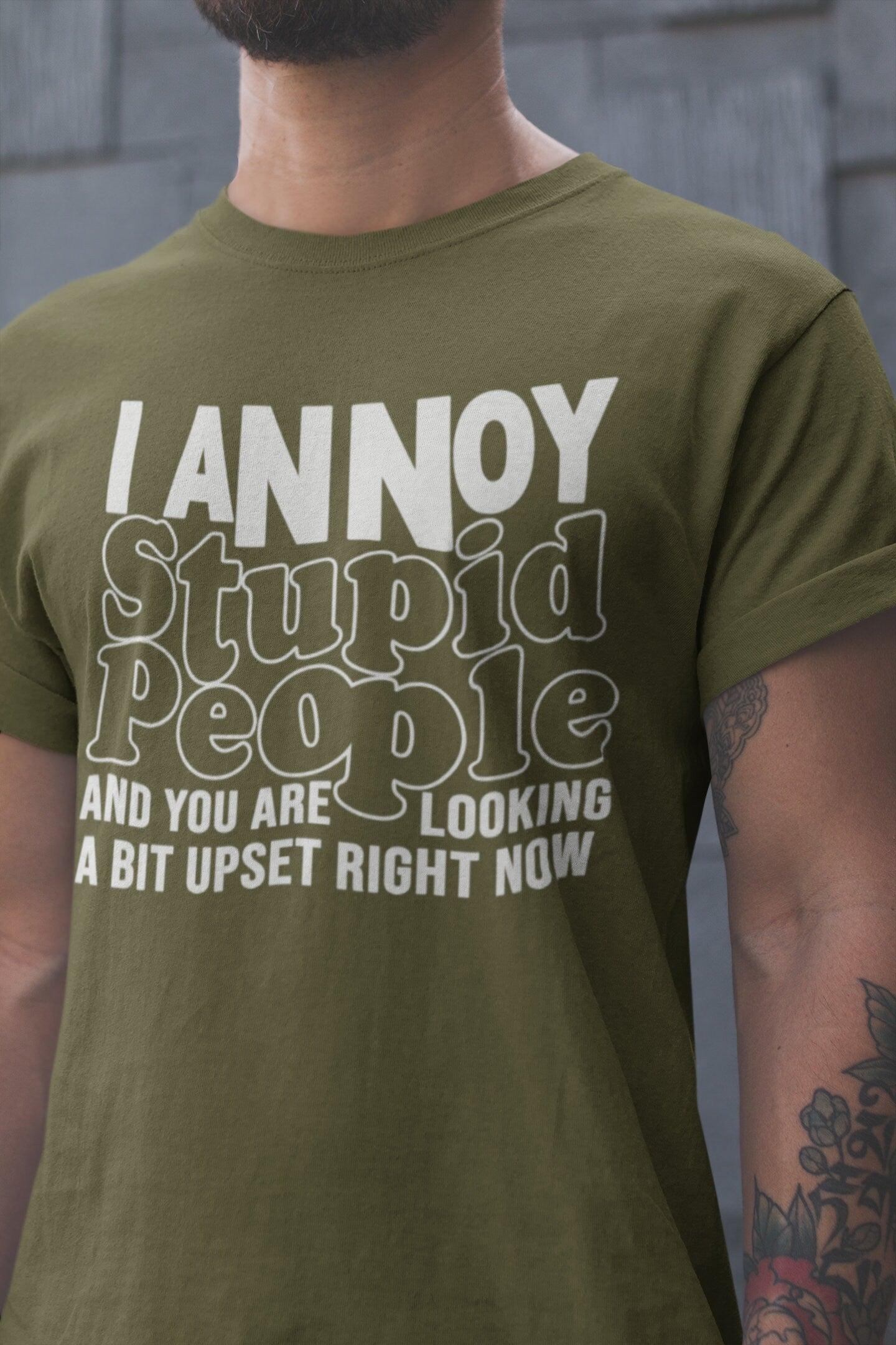 Funny Saying Mens T-Shirt, Funny Birthday Gift Shirt for Men, Sarcastic Mens T-Shirt Gift for Fathers Day, I Annoy Stupid People Shirt