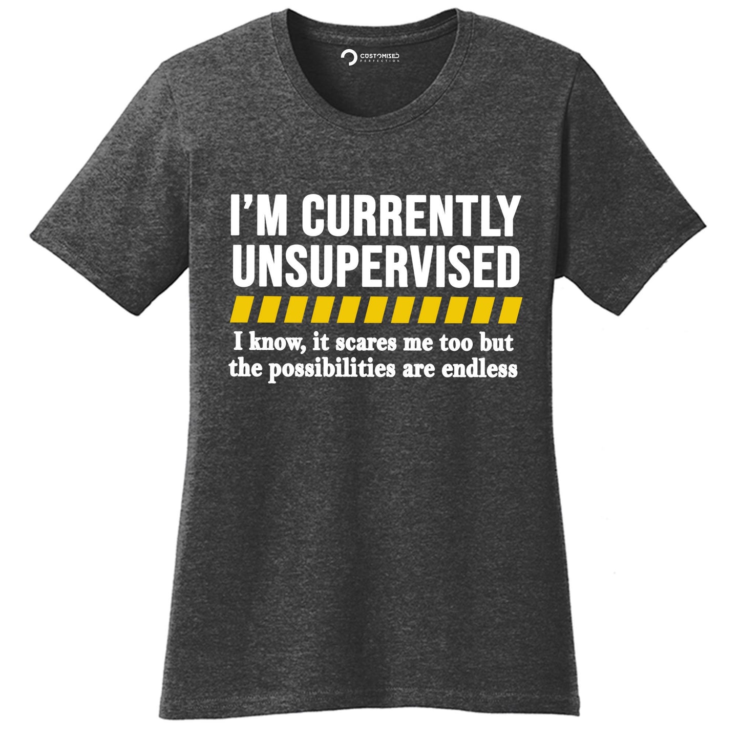 Funny T-shirt, Funny Womens Shirt, Funny Saying Shirt, Funny Mom Shirt, Sarcastic Shirt, Sassy Shirt, Currently Unsupervised Ladies Shirt