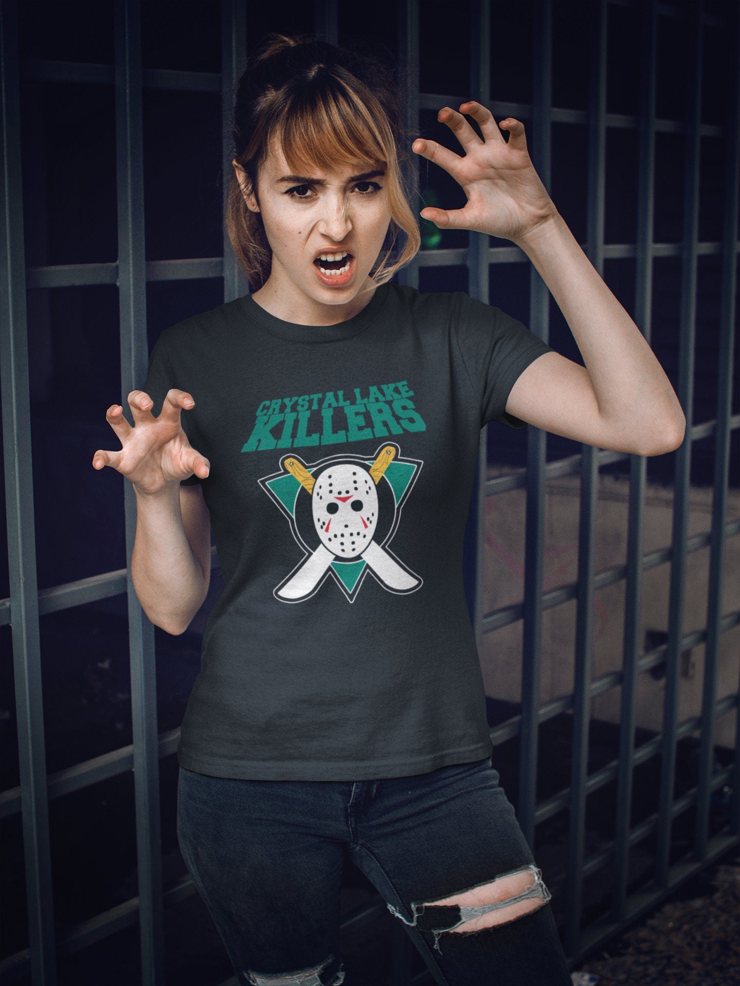 Jason Mask Halloween Women Shirt, Funny Halloween Horror Mask Shirt, Spooky Season Shirt, White Mask Jason Shirt, Friday 13th Ladies Shirt
