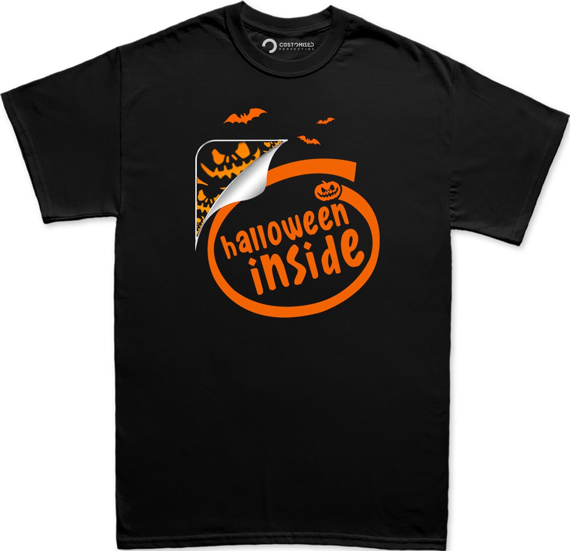 Halloween Pumpkin Face Shirt for Men, Funny Pumpkin Halloween Shirt, Spooky Season Shirt, Fall Shirt, Halloween Inside Jack-O-Lantern Shirt