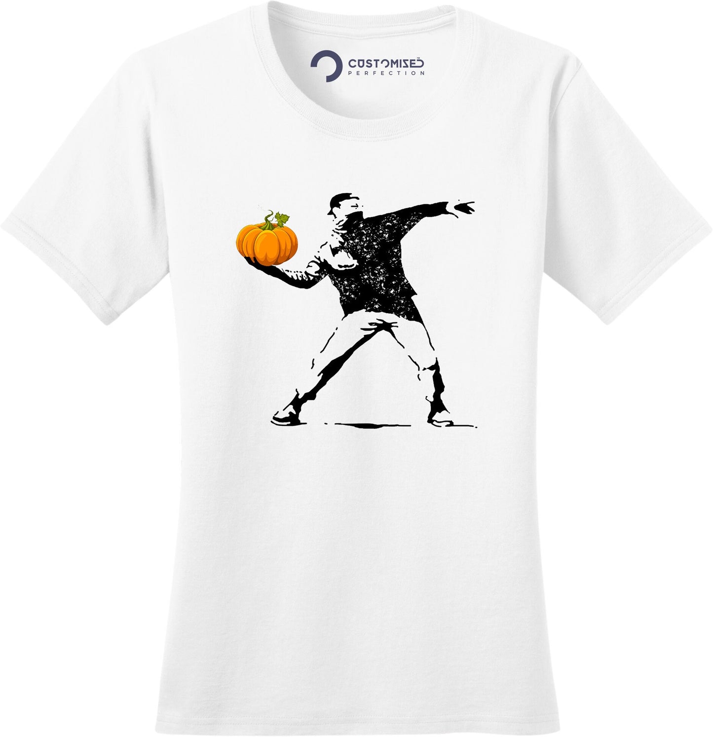 Halloween Womens T shirt, Funny Halloween Shirt, Halloween Fall Shirt, Halloween Pumpkin Shirt, Fall Shirt for Women, Banksy Ladies Shirt