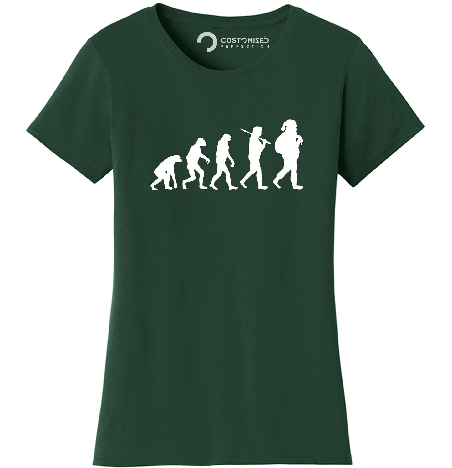 Funny Santa Shirt for Women, Funny Santa Claus Family Shirts, Funny Christmas Shirt, Funny Holiday Shirt, Evolution Of Santa Ladies Shirt