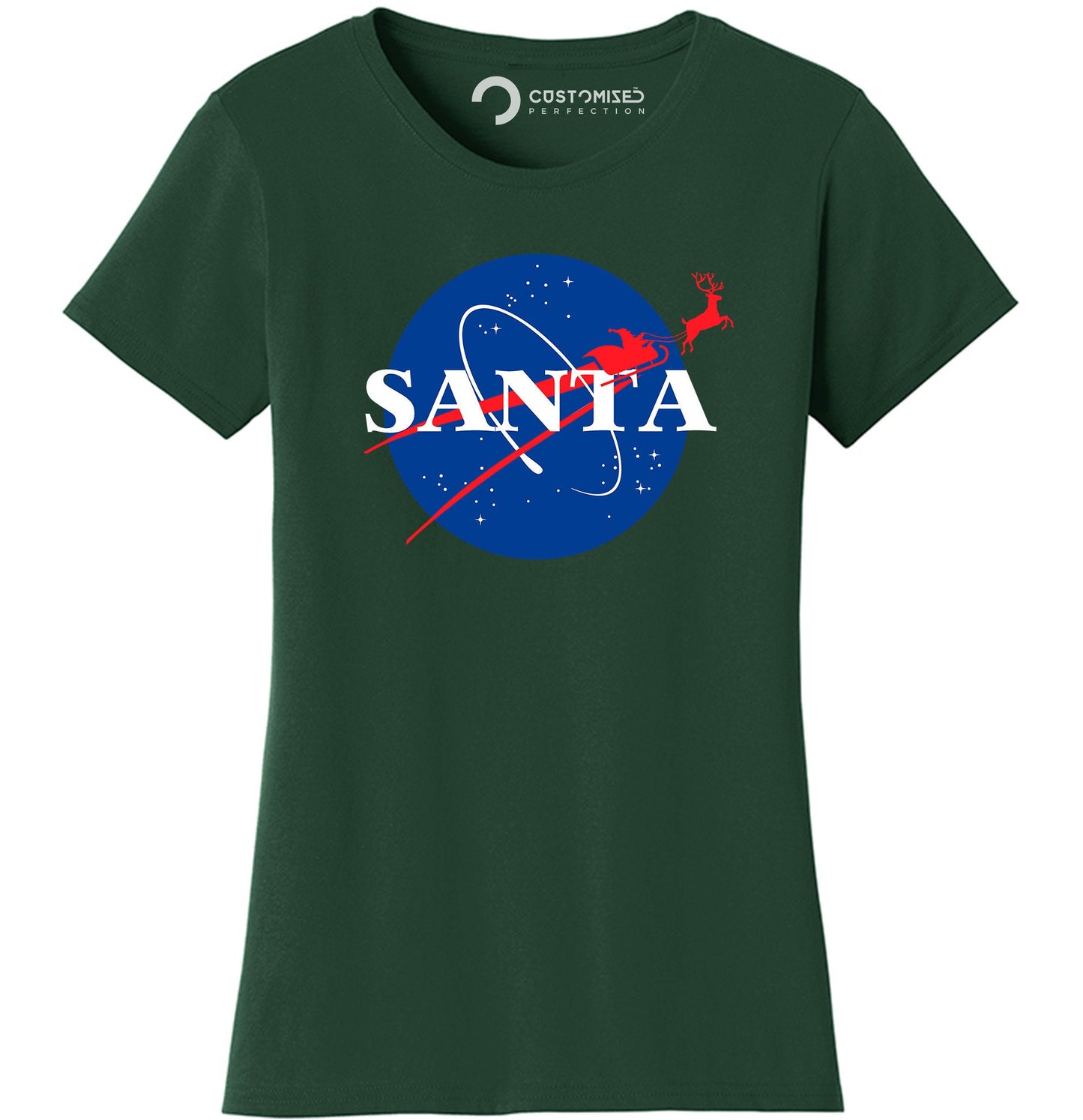 Christmas Funny Shirt for Women, Funny Santa Shirt, Xmas Family T shirt, Funny Shirt Gift, Christmas Santa Shirt, Santa Space Ladies Shirt