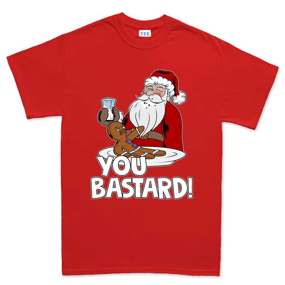 Funny Santa Claus Shirt for Men, Funny Santa Gingerbread Shirt, Funny Gifts T shirt, Xmas Family Shirt, You Bastard Gingerbread Man Shirt