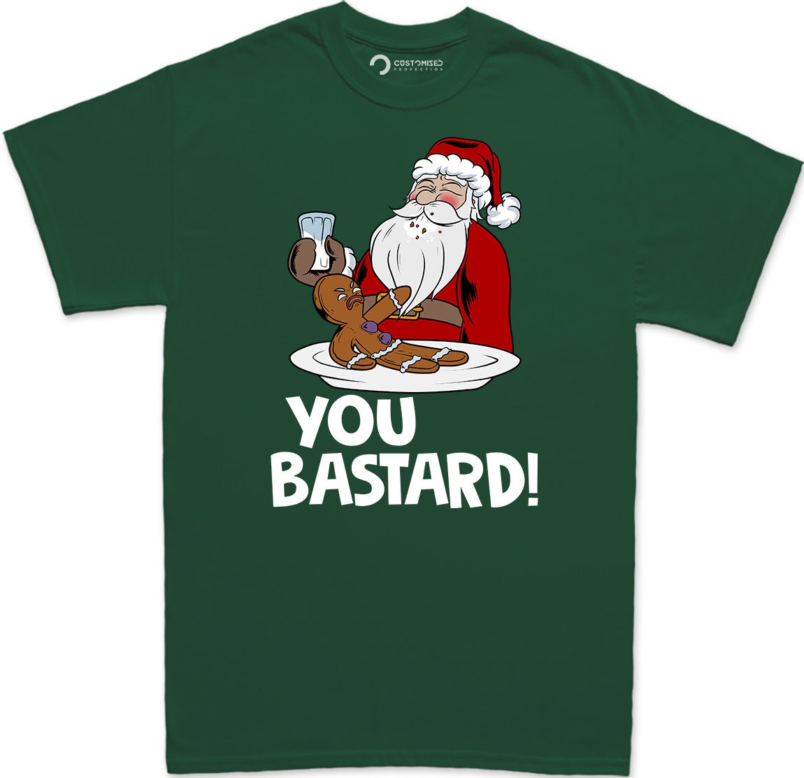 Funny Santa Claus Shirt for Men, Funny Santa Gingerbread Shirt, Funny Gifts T shirt, Xmas Family Shirt, You Bastard Gingerbread Man Shirt