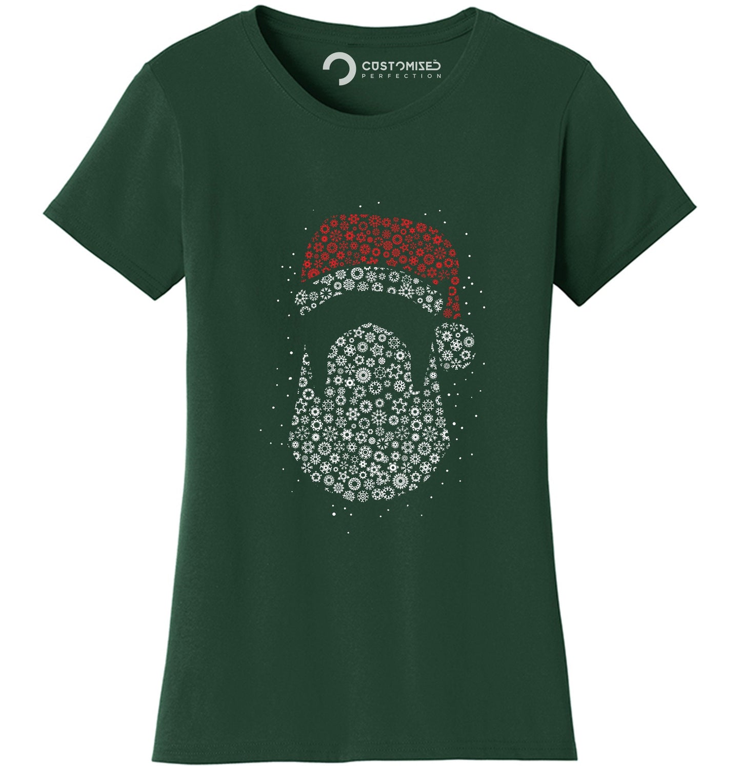 Funny Santa Shirt for Women, Santa Face T shirt, Funny Christmas Tee, Family Christmas Shirt, Holiday Shirt, Santa Shape Gift Ladies Shirt