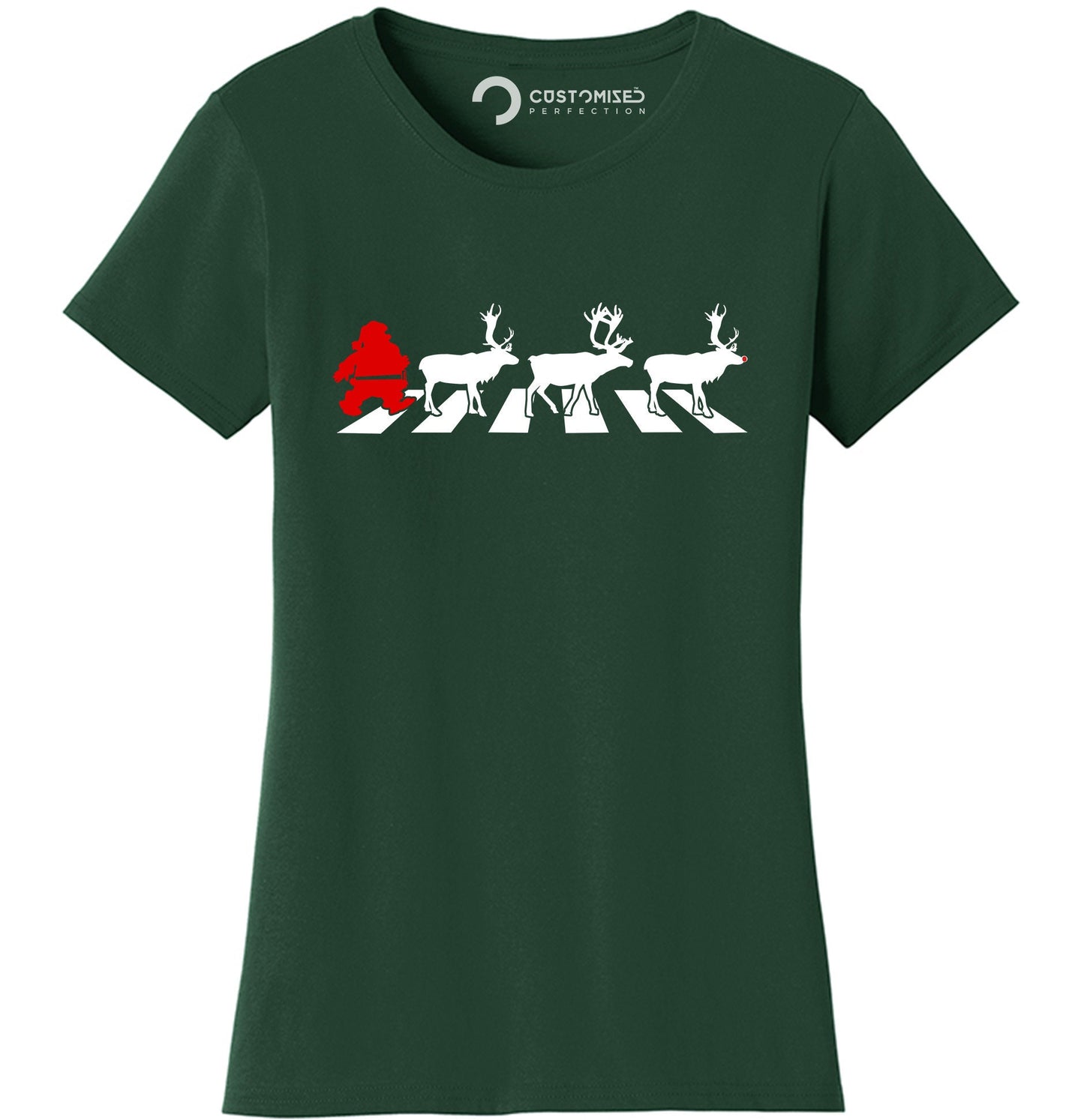 Funny Santa Road Shirt for Women, Funny Christmas Gift Shirt, Deer Santa T shirt, Cool Santa Holiday Shirt, Santa Ladies Shirt