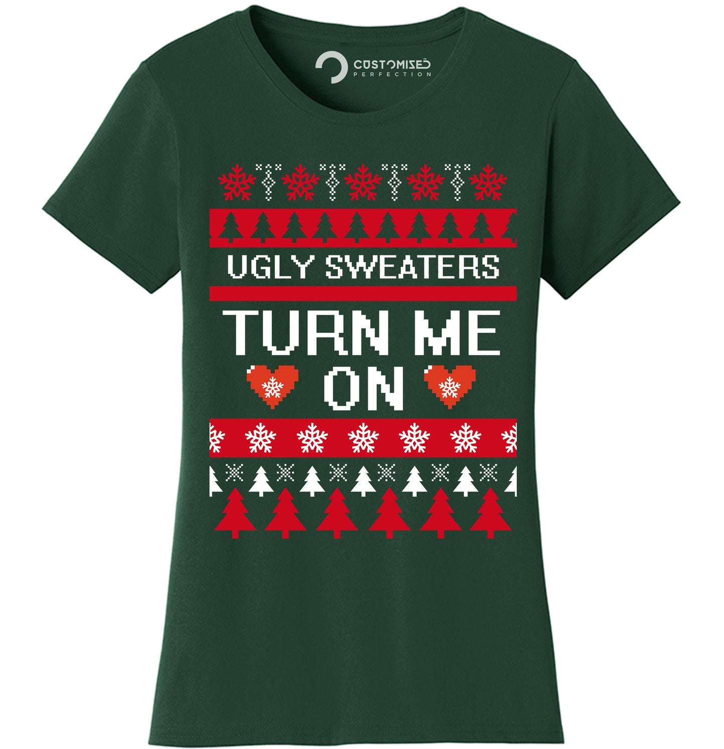 Funny Christmas Shirt for Women, Funny Christmas Gift Shirt, Ugly Christmas Tee, Funny Holiday Shirt, Ugly Sweaters Turn Me On Ladies Shirt