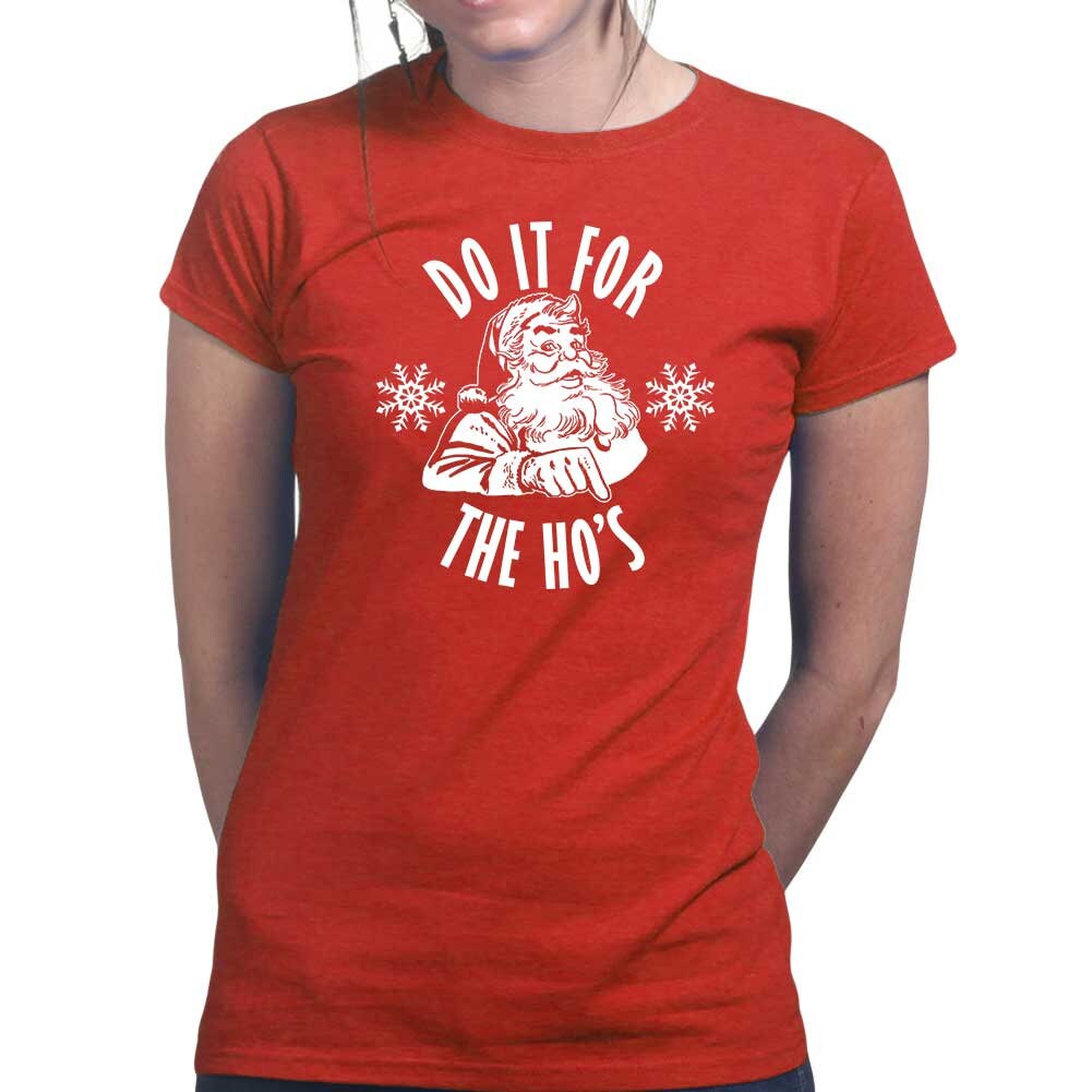 Funny Santa Claus Shirt, Funny Christmas T shirt, Christmas Crew Shirt, Cool Santa Shirt, Funny Holiday T shirt, Do It For The Ho's Shirt