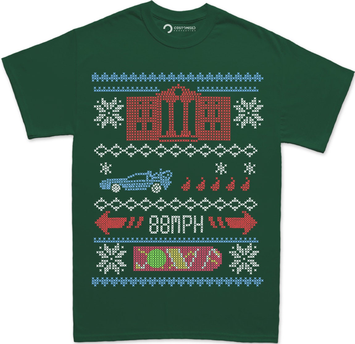 Ugly Christmas Shirt for Men, Time Travelling Christmas Shirt, Ugly Christmas Shirt, Funny Christmas Tee, 88mph Back to future