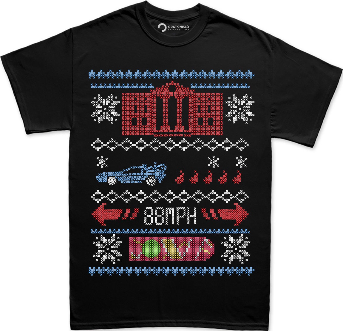 Ugly Christmas Shirt for Men, Time Travelling Christmas Shirt, Ugly Christmas Shirt, Funny Christmas Tee, 88mph Back to future