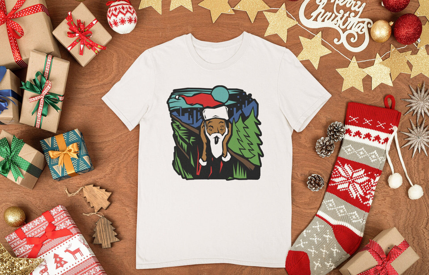 Funny Santa Christmas Shirt, Christmas Shirt Gift, Family Christmas Santa T shirt, Funny Santa Scream Shirt, Santa Van Gogh Scream Shirt