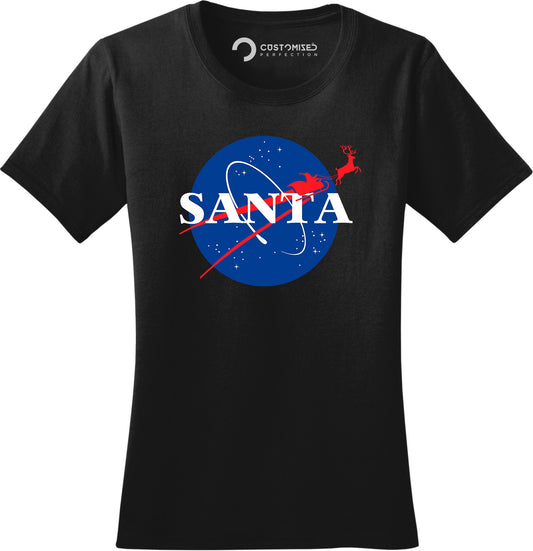 Christmas Funny Shirt for Women, Funny Santa Shirt, Xmas Family T shirt, Funny Shirt Gift, Christmas Santa Shirt, Santa Space Ladies Shirt