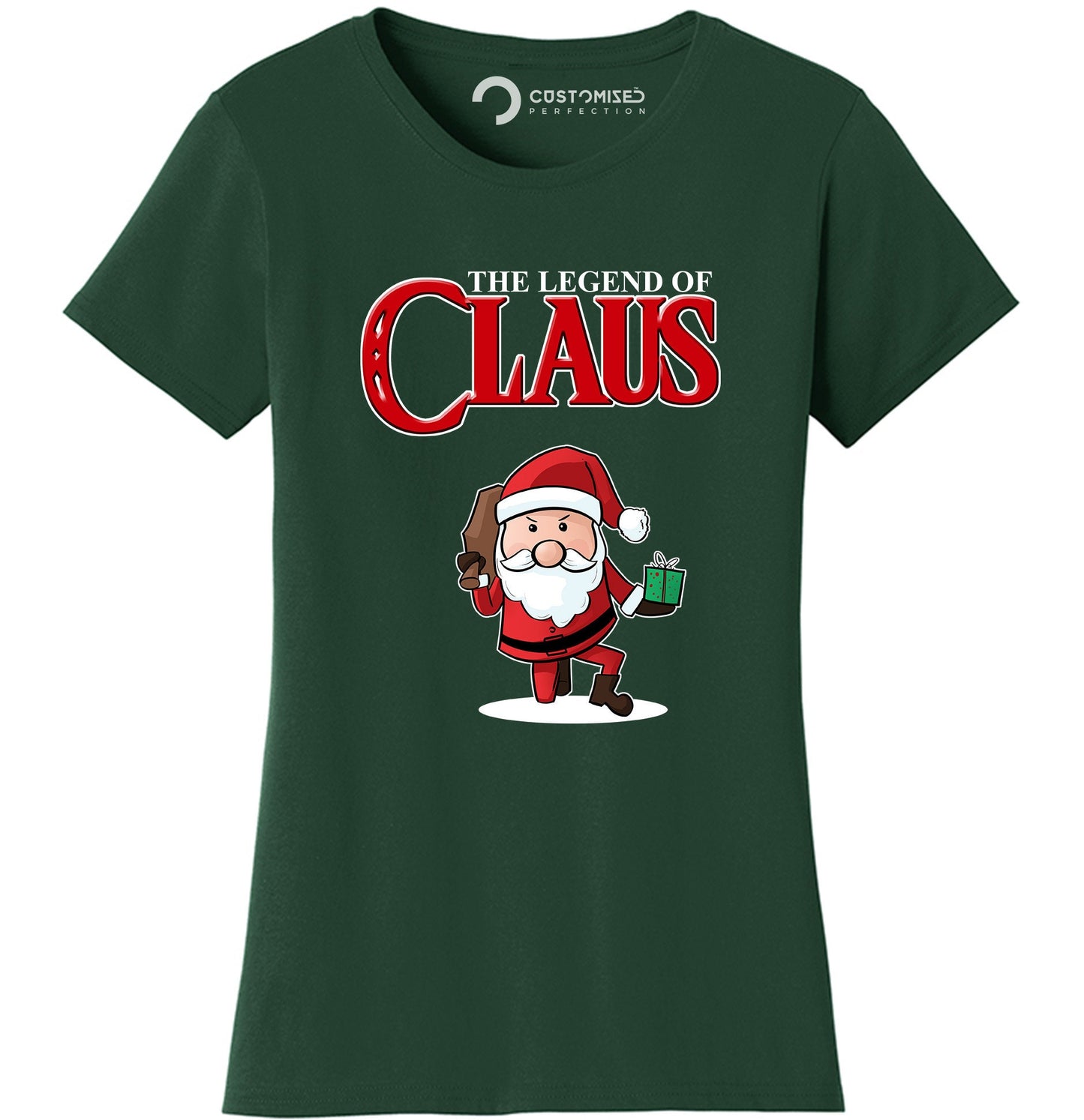 Funny Santa Christmas Shirt for Women, Funny Christmas Gift for Her, Funny Santa Shirt, Holiday Family Shirt, Legend of Claus Ladies Shirt