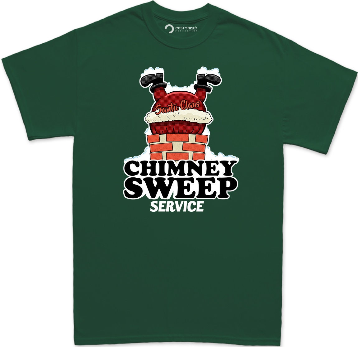 Funny Santa Shirt for Men, Funny Santa Christmas Shirt, Funny Christmas Gift, Xmas Holiday Shirt, Chimney Sweep Service Santa Mens Shirt