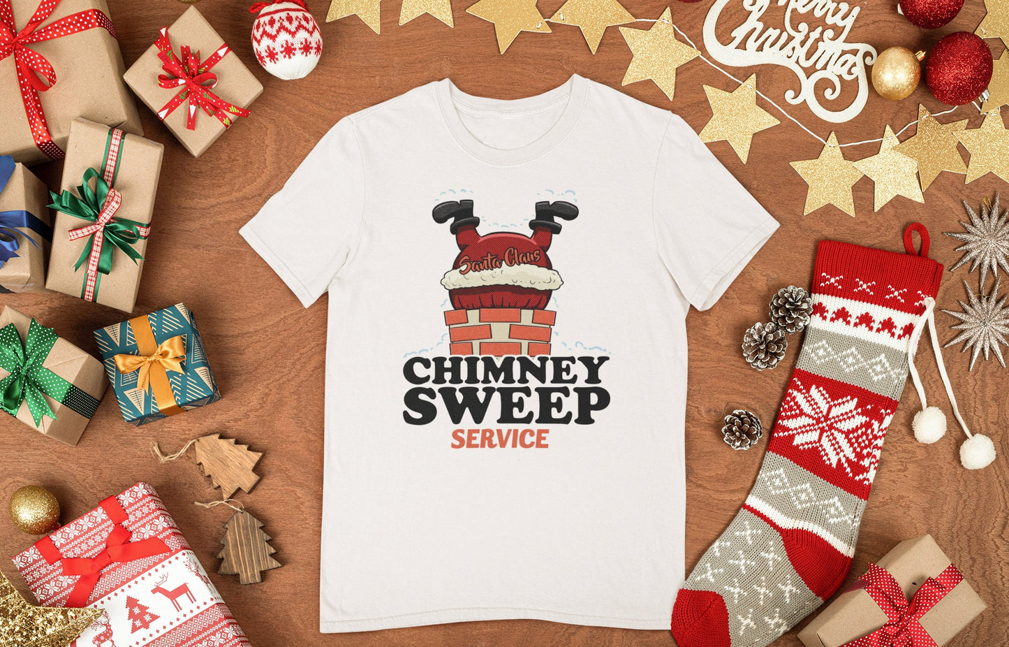 Funny Santa Shirt for Men, Funny Santa Christmas Shirt, Funny Christmas Gift, Xmas Holiday Shirt, Chimney Sweep Service Santa Mens Shirt