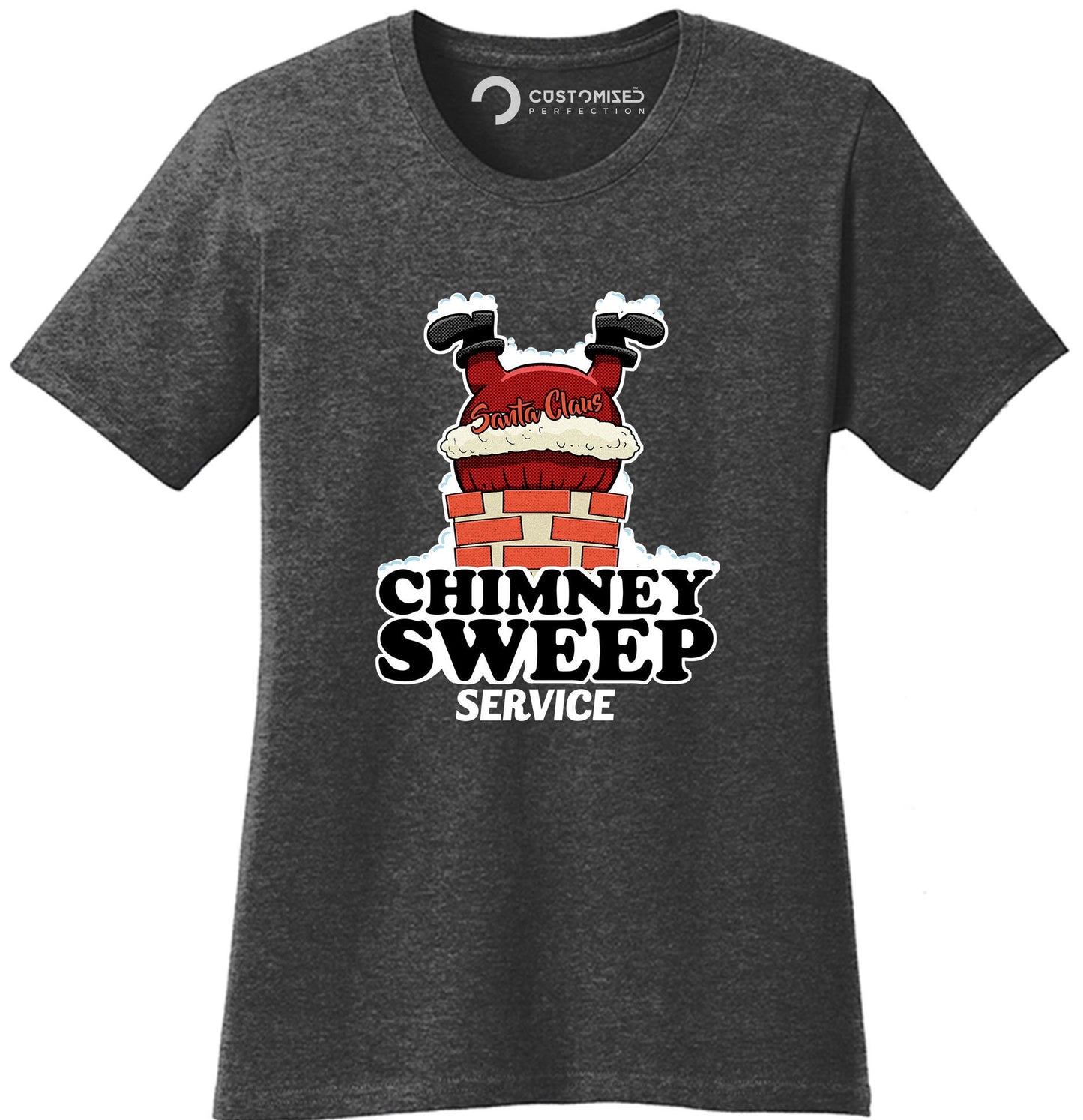 Funny Santa Shirt for Her, Funny Santa Christmas Shirt, Funny Christmas Gift, Funny Holiday Shirt, Chimney Sweep Service Santa Ladies Shirt