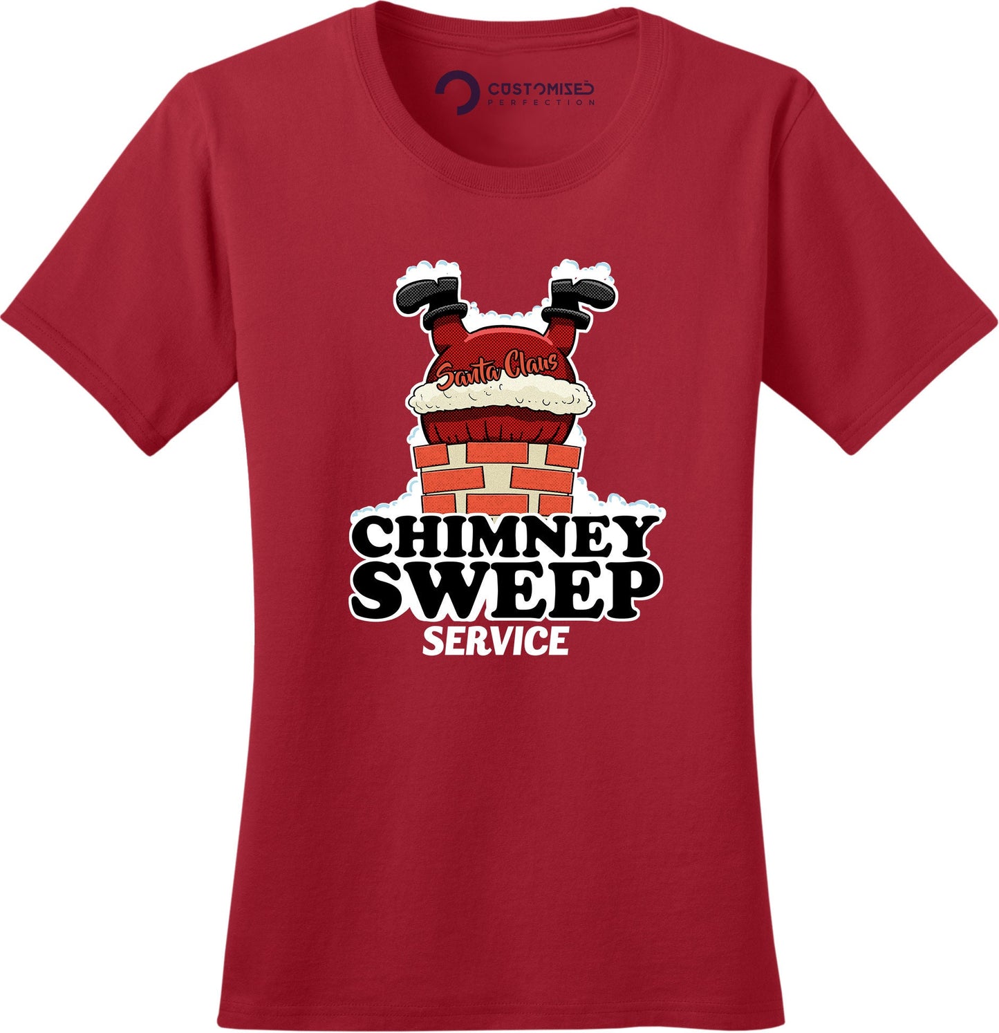 Funny Santa Shirt for Her, Funny Santa Christmas Shirt, Funny Christmas Gift, Funny Holiday Shirt, Chimney Sweep Service Santa Ladies Shirt