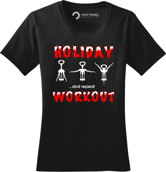 Funny Christmas Workout Shirt for Women, Christmas Crew Shirt, Christmas Gift Idea, Funny Workout T Shirt, Holiday Workout Ladies T Shirt