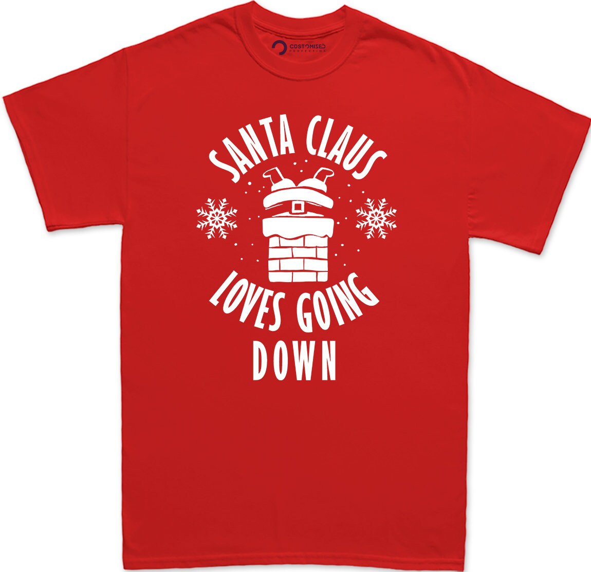 Christmas Santa Funny Shirt for Men, Rude Christmas Santa Shirt, Funny Christmas Gift, Xmas Family Shirt, Santa Loves Going Down Mens Shirt