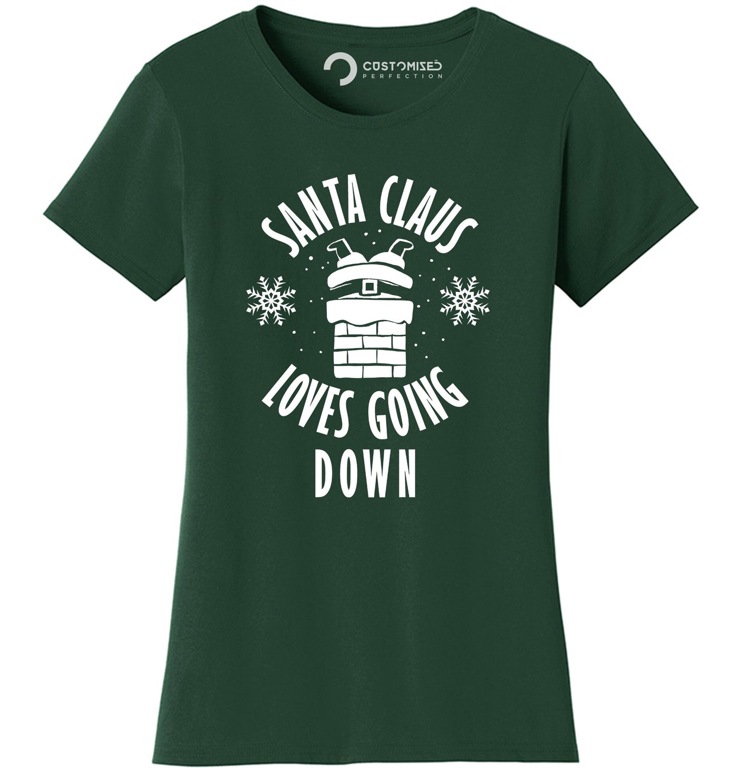 Christmas Santa Funny Women Shirt, Rude Christmas Shirt, Funny Santa Christmas Gift, Xmas Family Shirt, Santa Loves Going Down Ladies Shirt