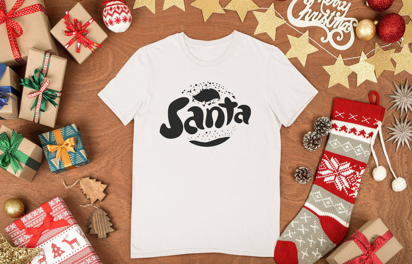 Funny Santa Christmas Shirt for Men, Unique Christmas T Shirt Gift, Family Christmas Crew Shirt, Xmas Holiday Shirt, Santa Fanta Mens Shirt