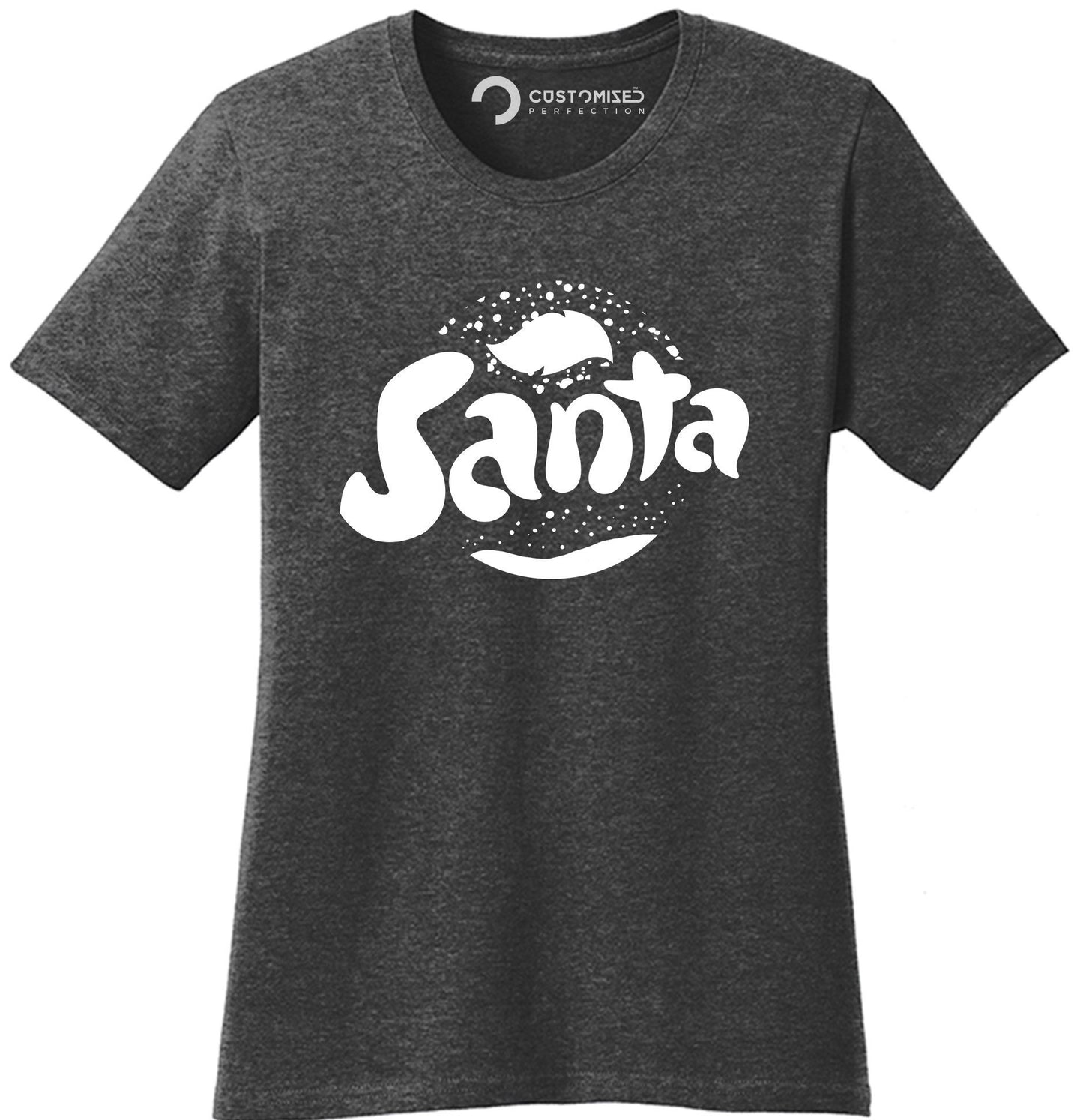 Funny Santa Christmas Shirt for Women, Unique Christmas Gift Shirt, Family Christmas Tee, Xmas Holiday T Shirt, Santa Fanta Ladies T Shirt