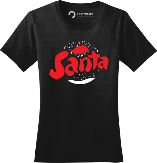 Funny Santa Christmas Shirt for Women, Unique Christmas Gift Shirt, Family Christmas Tee, Xmas Holiday T Shirt, Santa Fanta Ladies T Shirt