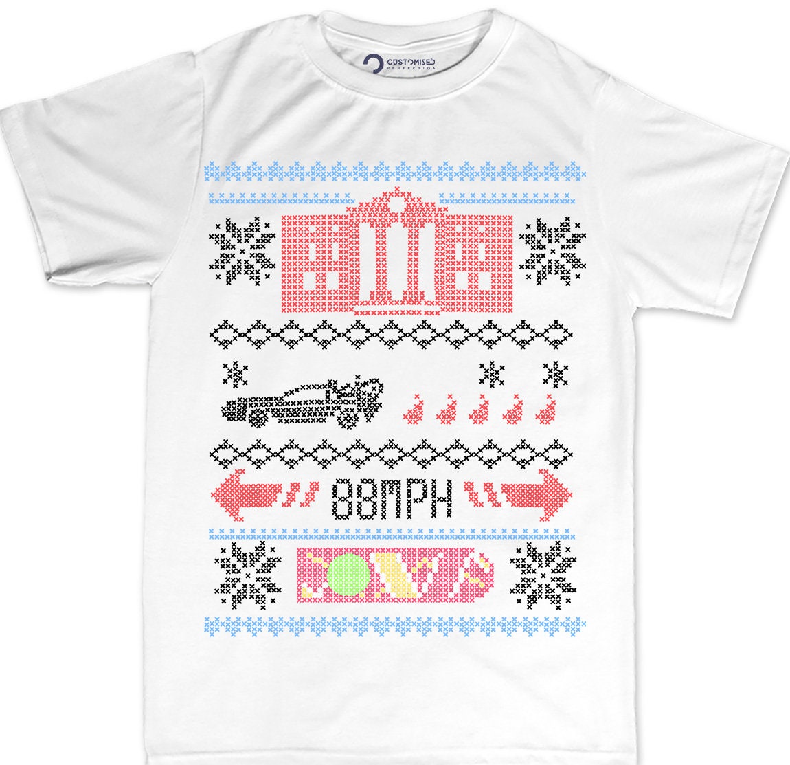 Ugly Christmas Shirt for Men, Time Travelling Christmas Shirt, Ugly Christmas Shirt, Funny Christmas Tee, 88mph Back to future